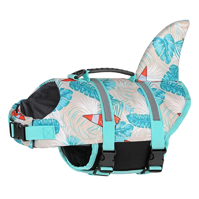 Hot Sale Premium Ripstop Waterproof Dog Float Coat Shark Summer Pet Dog Safety Life Jacket Vest