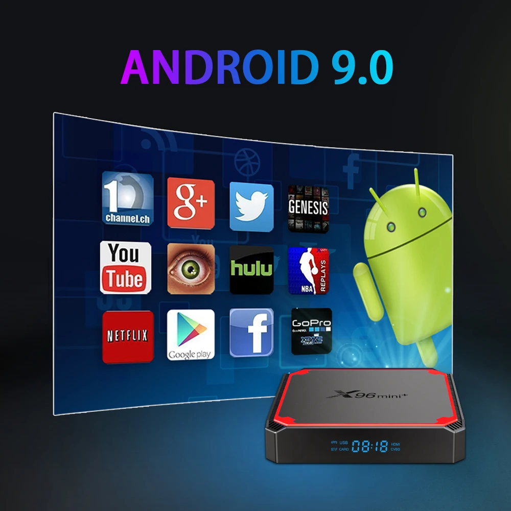 New Amlogic S905W4 TV Box X96 Mini Plus 1G 2G RAM Quad Corea Dual Band 5.8G WiFi 4K Android 9.0 Smart TV Set Top Box X96 Mini +