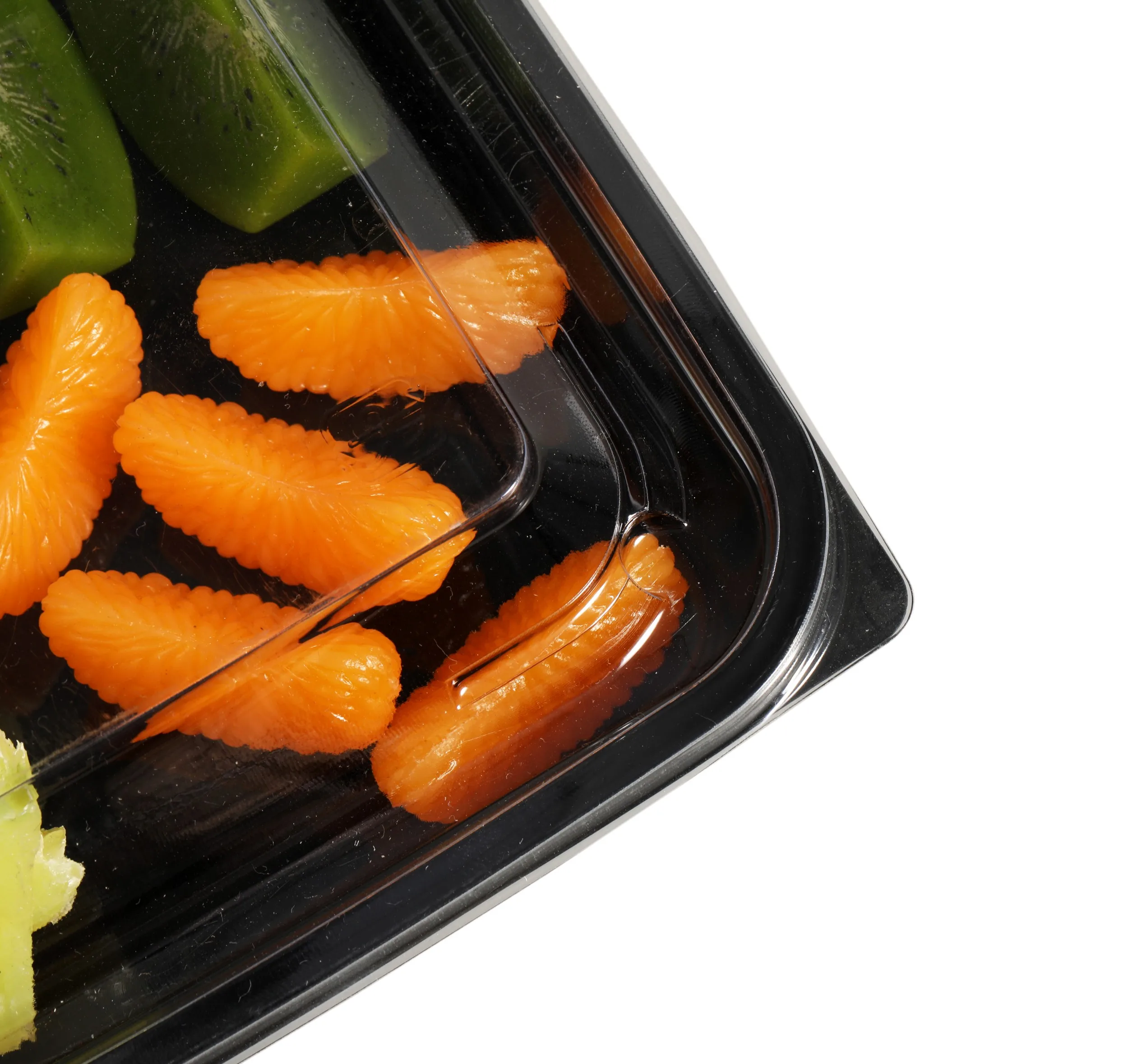 Wholesale Disposable Fruit Salads Packaging Box Clear PET Plastic Square Box Snack Tray With Transparent Lid