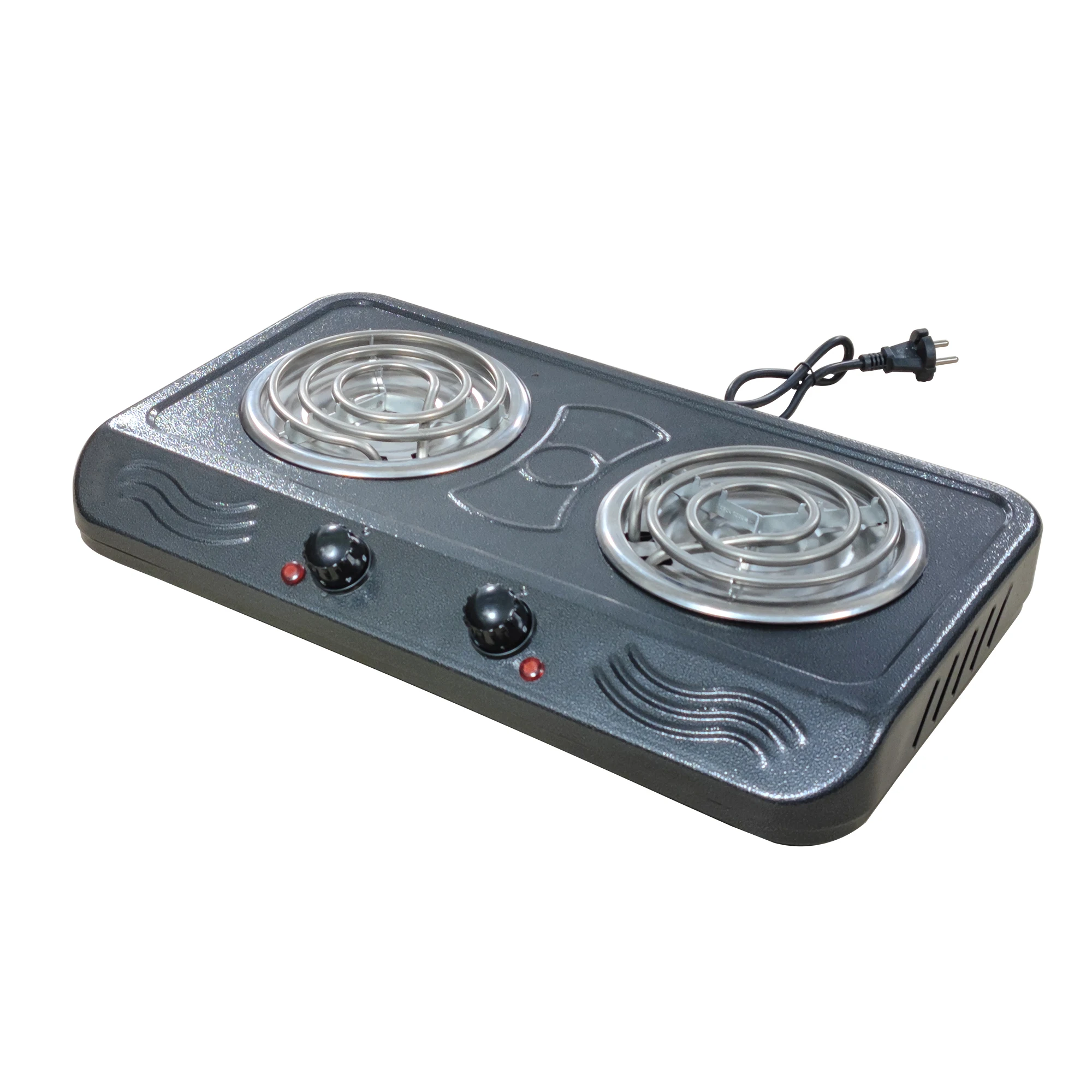 Stainless Steel Panel Double Coil Hot Plate 2000W Electric Stove