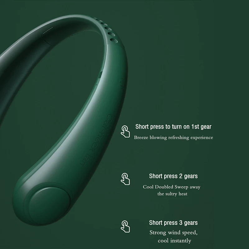 Mini Bladeless Hanging Neck Leafless Fan Rechargeable Mute Sports Fans for Home Outdoor Portable Cooler