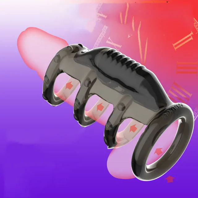 Penis Extender Sleeve Condoms Cock Restraints Ring Male Enlargement Time Delay Spike Clit Massager Cover For Men