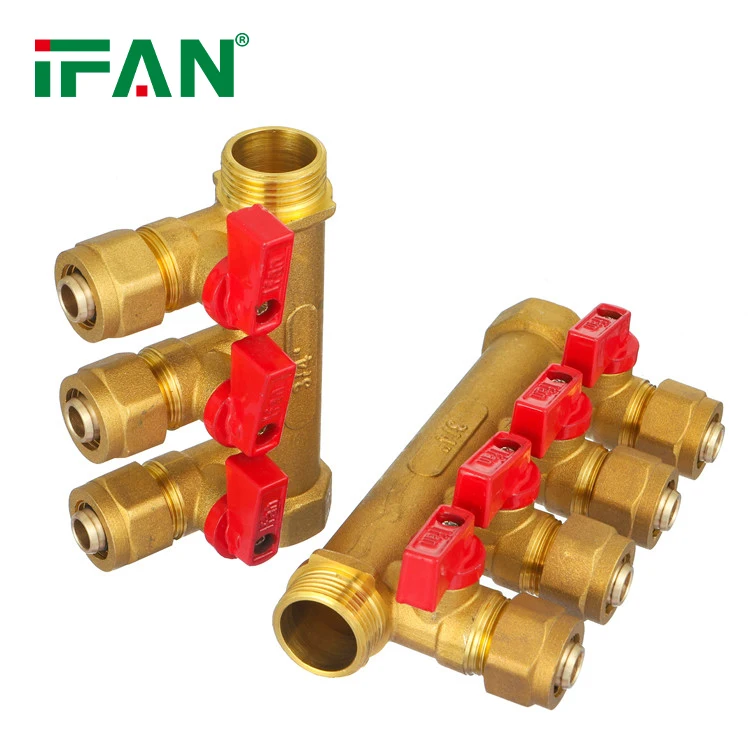 IFAN Factory Water Manifold Brass Forged Floor Heating Water Pipe Fitting Brass Manifold