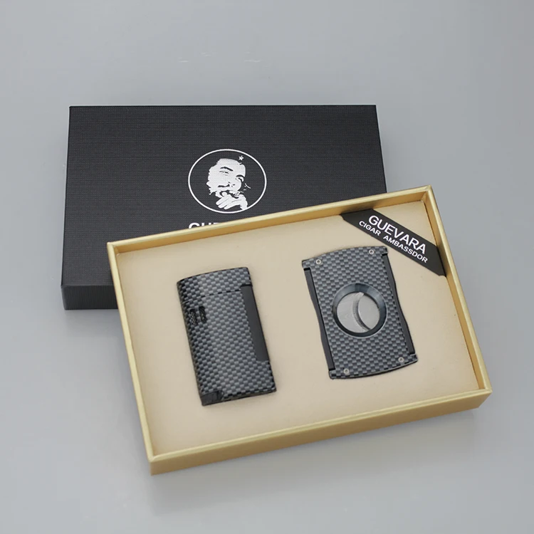  Guevara Lightweight fashion carbon fiber cigar lighter cutter accessories