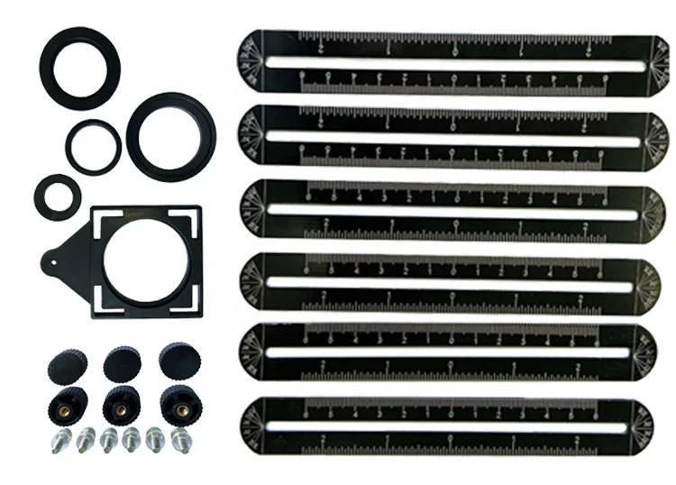 6-Sides Multi Angle Measuring Ruler Protractors Adjustable Floor Tile Hole Locator Woodworking Universal Puncher