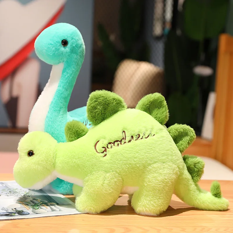 Hot selling super cute  4 types of green dinosaur plush animal toys  stuffed dinosaur doll