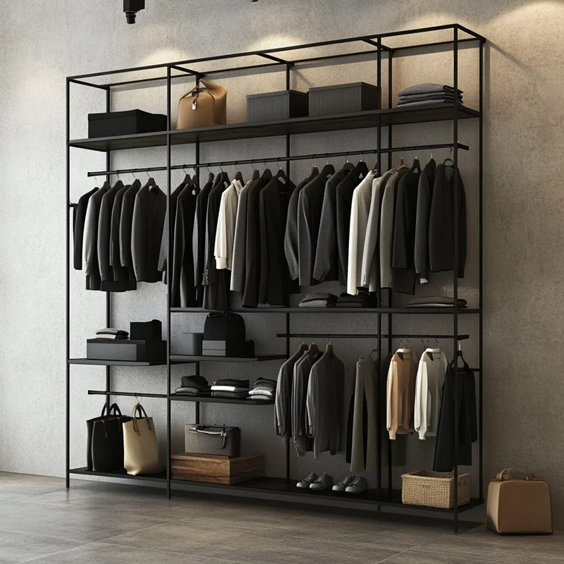Modern Shopping Mall Boutique Garment Store Retail Garment Display Rack Clothing Store Interior Design