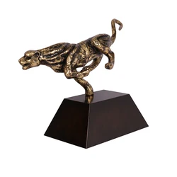 Metal desktop decor Cheetah sculpture home interior decorative items home decor sculpture