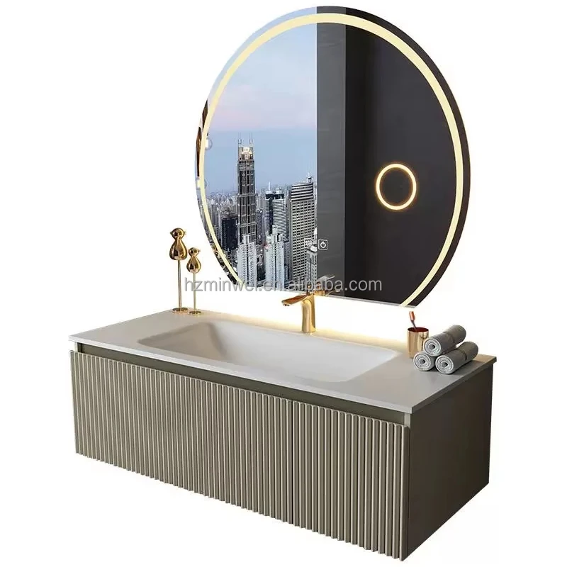 Single  vanity double basin bathroom vanity customizable bathroom cabinet combination dressing smart mirror bathroom sink