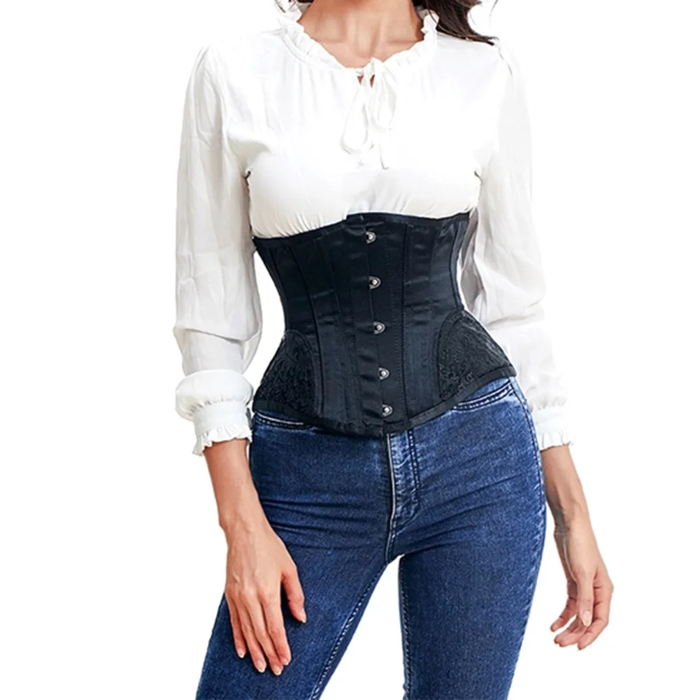 MUSHI HIgh Quality  Gothic Corsets Steampunk Top Short Torso Corset Hourglass Curve Shaper Slimming Waist Trainer Shaper
