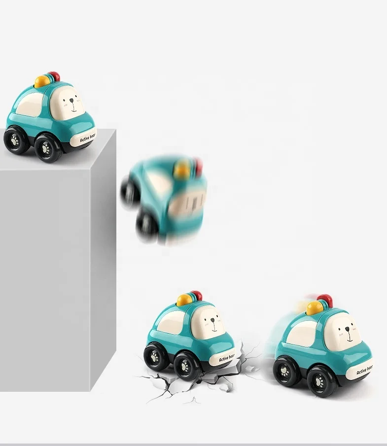 Cartoon Mini Car Toys for Baby Boys Soft Rubber Animal Racing Cars Cute Montessori Toy Newborn Infant Early Education Xmas Gifts