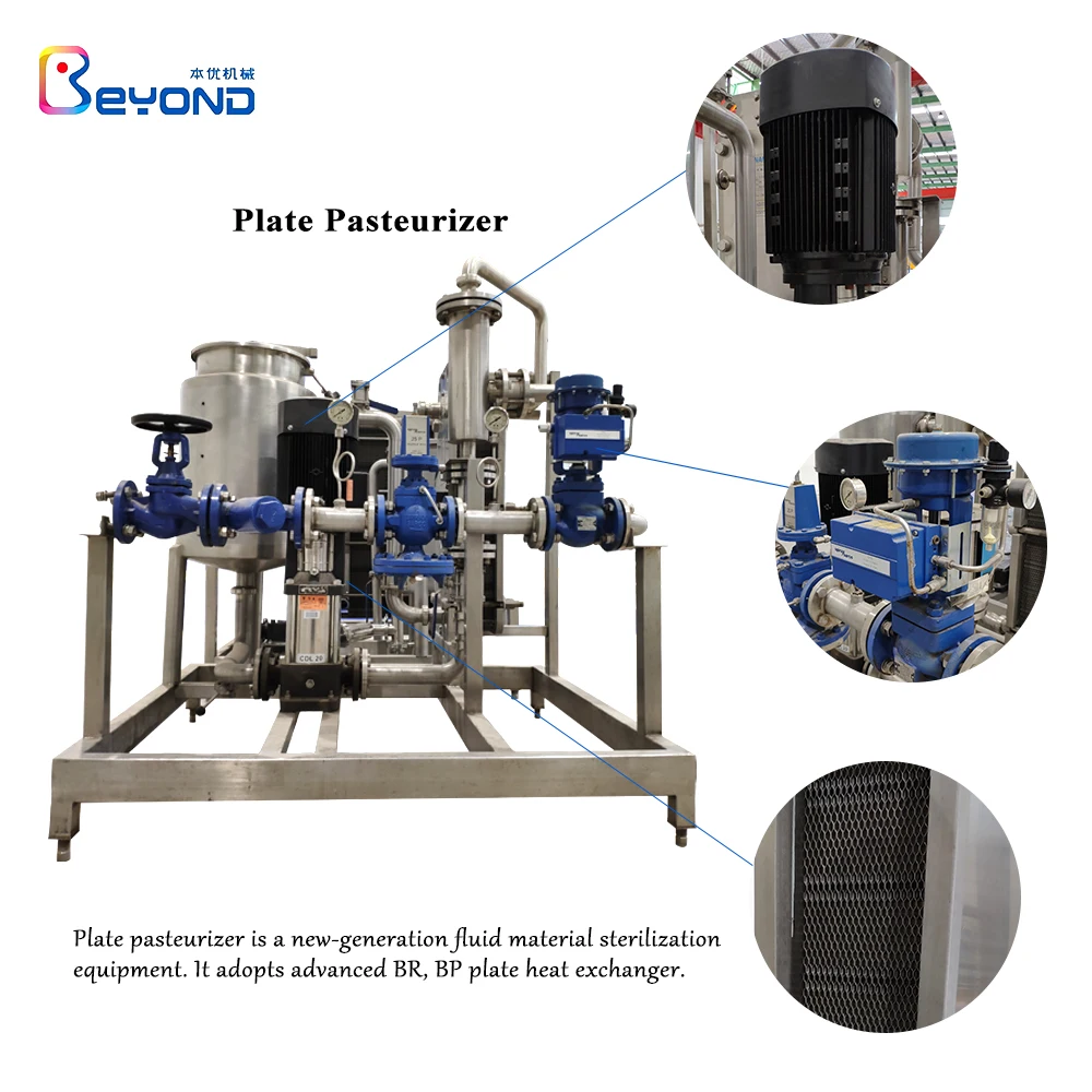 Soft drinks/Flavored waters/Fruit Juice HTST Pasteurization Machine Plate-type HTST pasteurizer