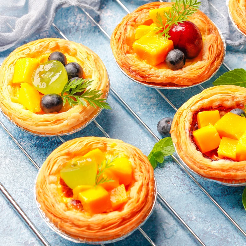 Disposable small Round Aluminum Foil Food Containers Trays Egg Tart Baking Cup