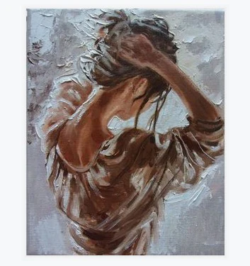 Custom Hand Portrait Printed Beautiful Girl Wall Art Painting Canvas Art Decor