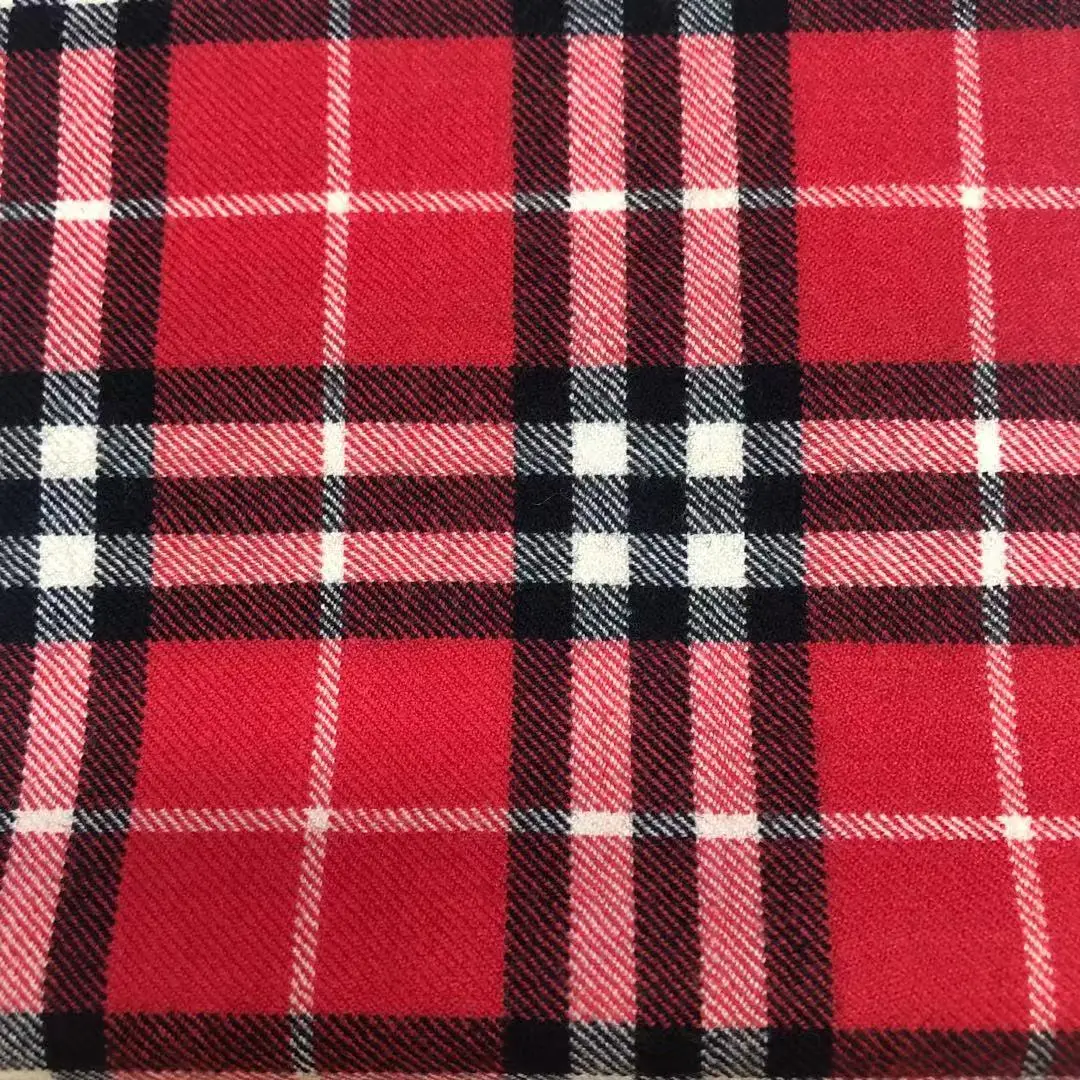 
All season feel is good smooth fabric 100%Wool 250g/m Classic bird style tartan Flannel Melton Wool Fabric 