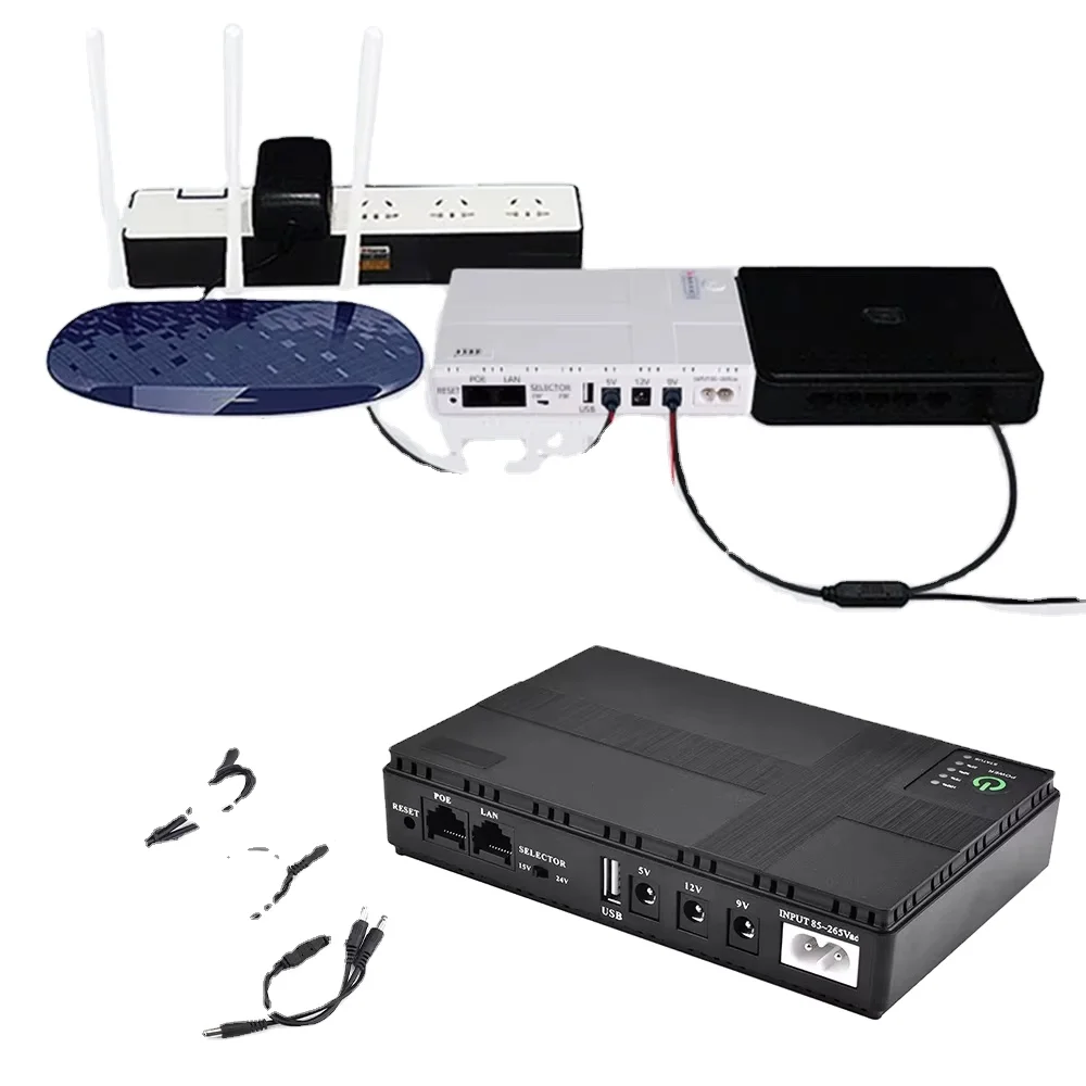 Портативный DC UPS 5V 9V 12V Источник бесперебойного питания многоцелевой мини-10400mAh большой емкости резервный аккумулятор для ЕС