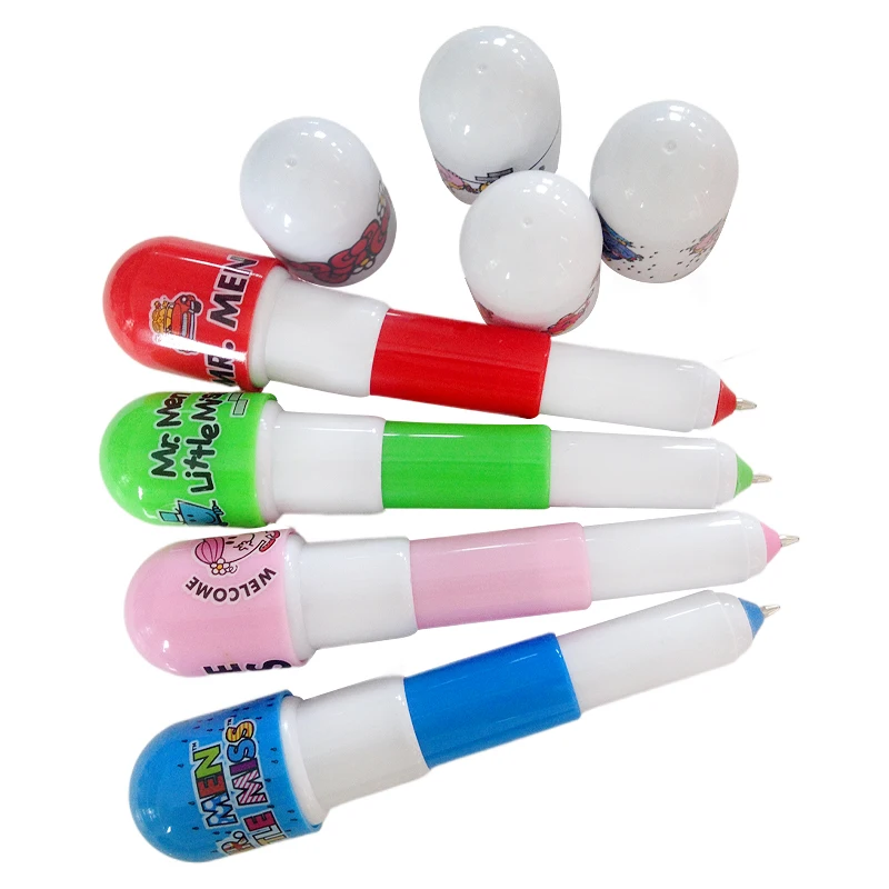Promotional Cute Vitamin Capsule Ball Pen Custom Logo Mini Plastic Pill Ballpoint Pen