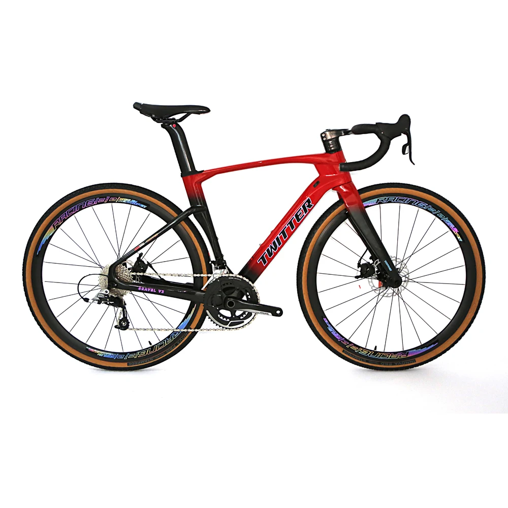 TWITTER Gravel V2 24 Speed Carbon Fiber Road bicycle Gravel Bike 700C roadbike