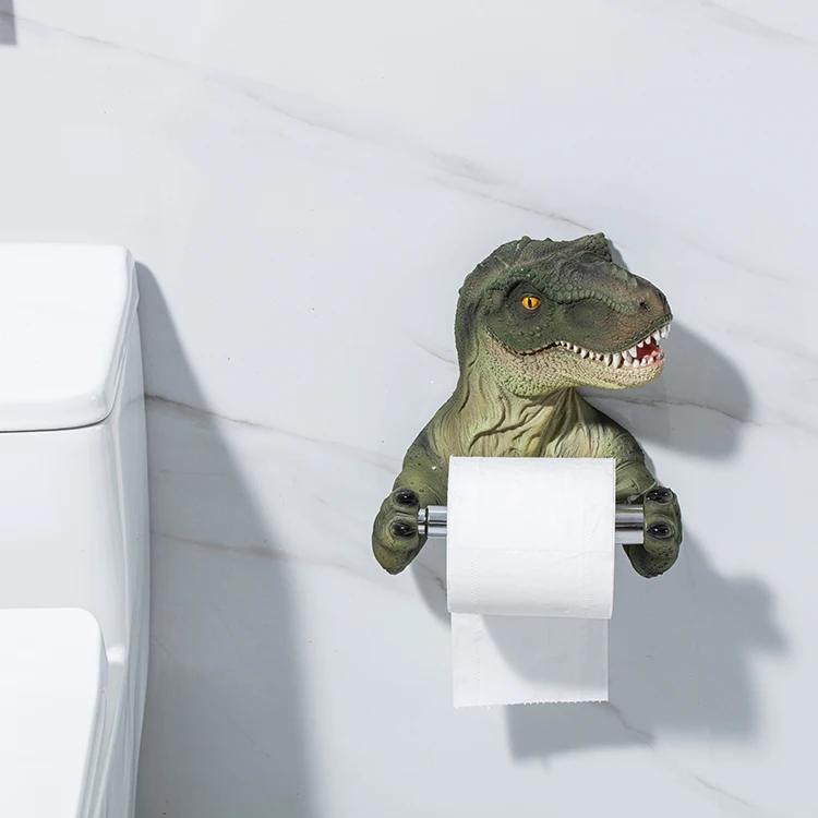 
Novelty Toilet Paper Resin Roll Animal Shape Dinosaur Towel Holder 