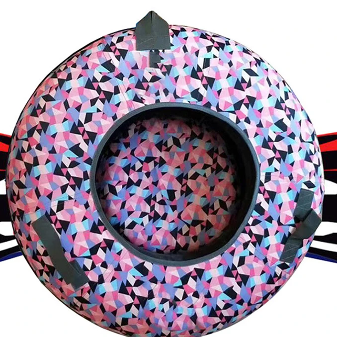 Heavy Duty Inflatable Snow Tubes Vinyl Plastic Bottom Snow Sleds