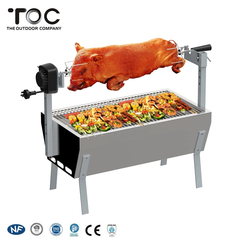 New Listing Portable Hog Lamb Rotisserie Spit Roaster Barbecue Charcoal Grill