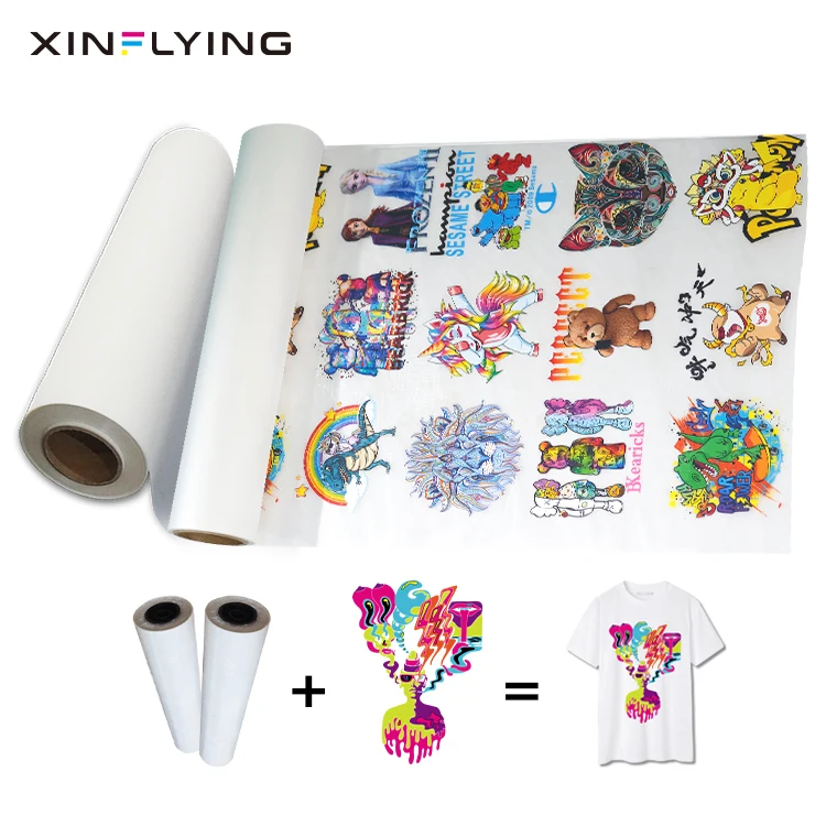 XinFlying Factory Wholesale Code Peel Double-sided Pet Film for DTF Machine  Printer for T-shirt Garment 75U Thickness