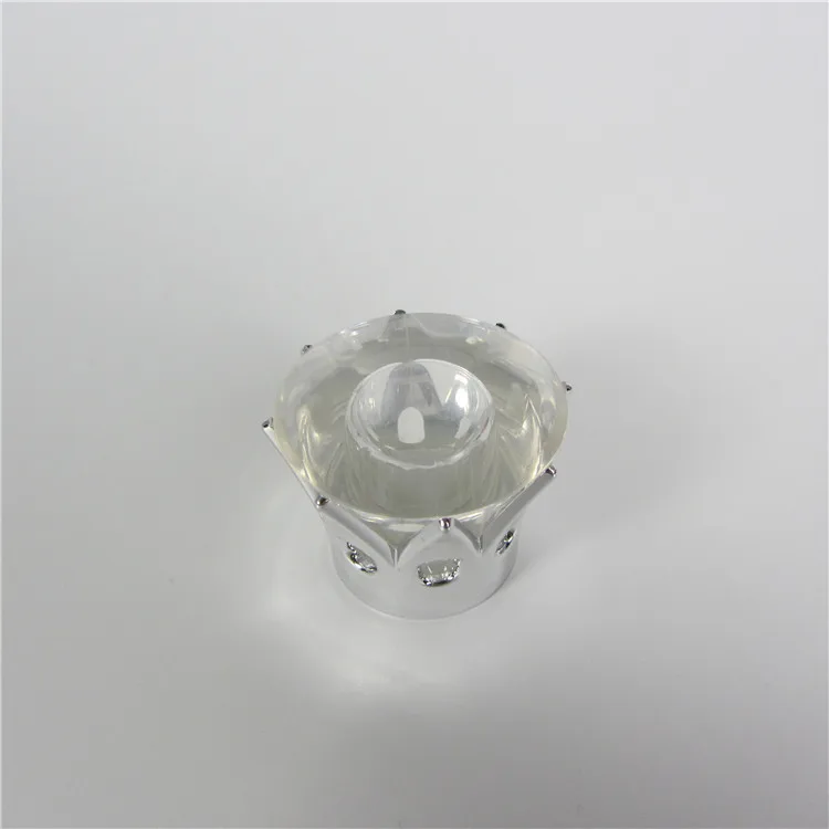 Silver and clear crown plastic cap for perfume bottles
