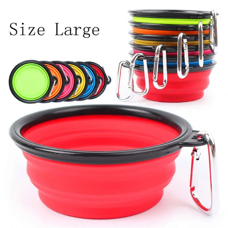 Wholesale collapsible dog bowl with non slip silicone mat foldable silicone puppy doogie dog bowl ceramic bowl pet