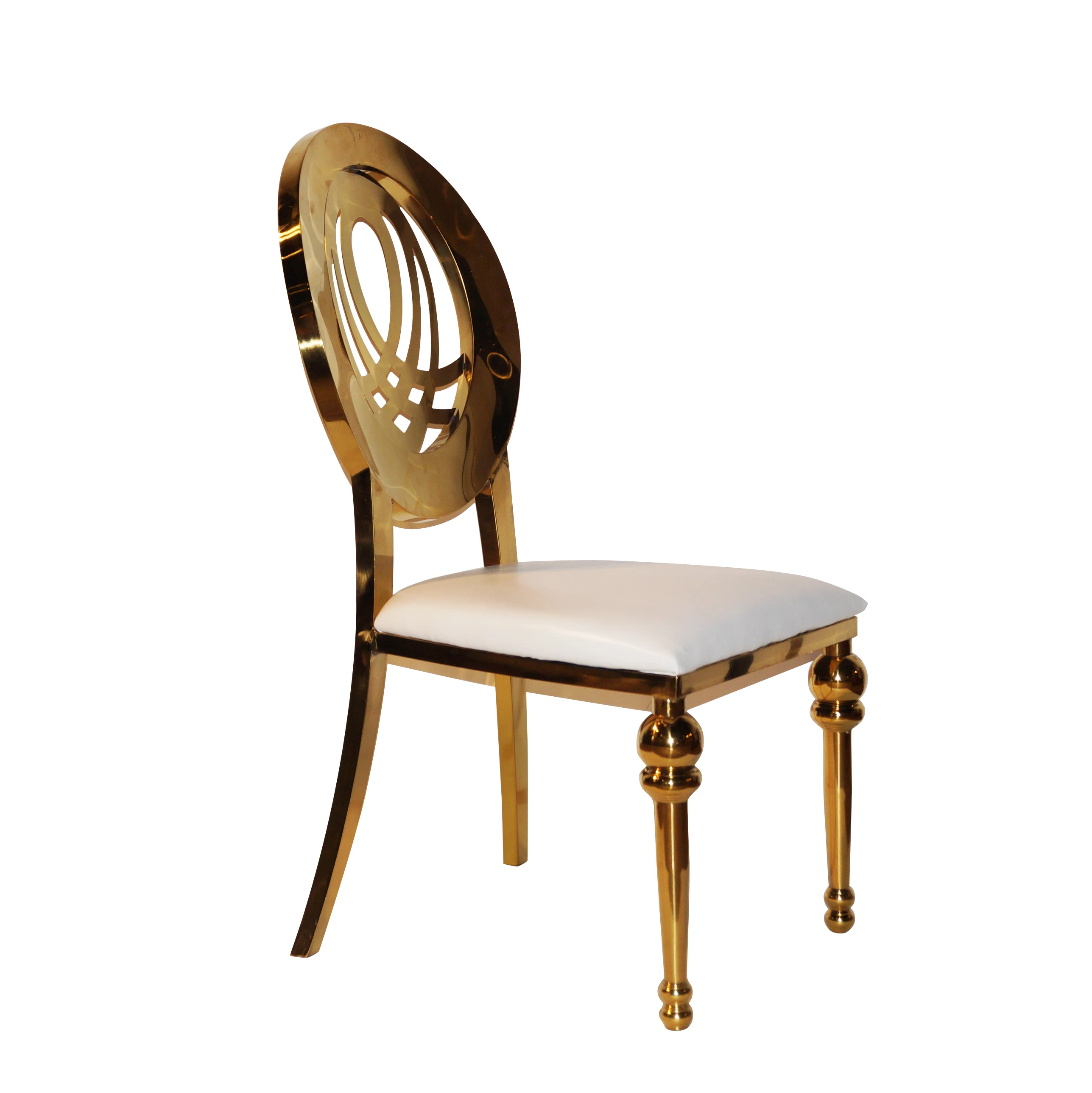 
Gold modern oval back stainless steel legs dining chair 