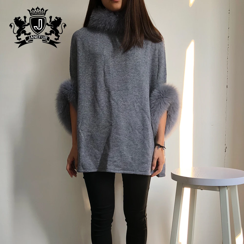 High Quality Pure Cashmere Sweater Pullovers for Women Autumn Winter Ladies Woolen Sweater with Fur