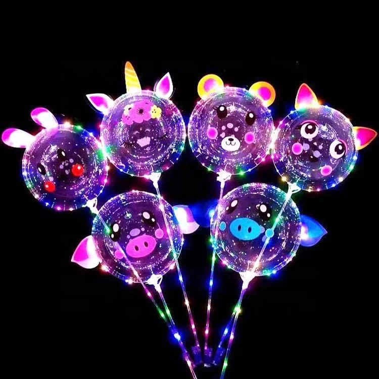 Quality 20inch round Animal LED Bobo Balloons bubble helium balloon
