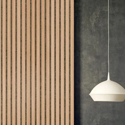 Apolloxy  Mdf wood Pet Strip Sound-Absorbing fluted panel Acoustic Board Solid oak Wooden soundproof Slat Panel For Wall Panels