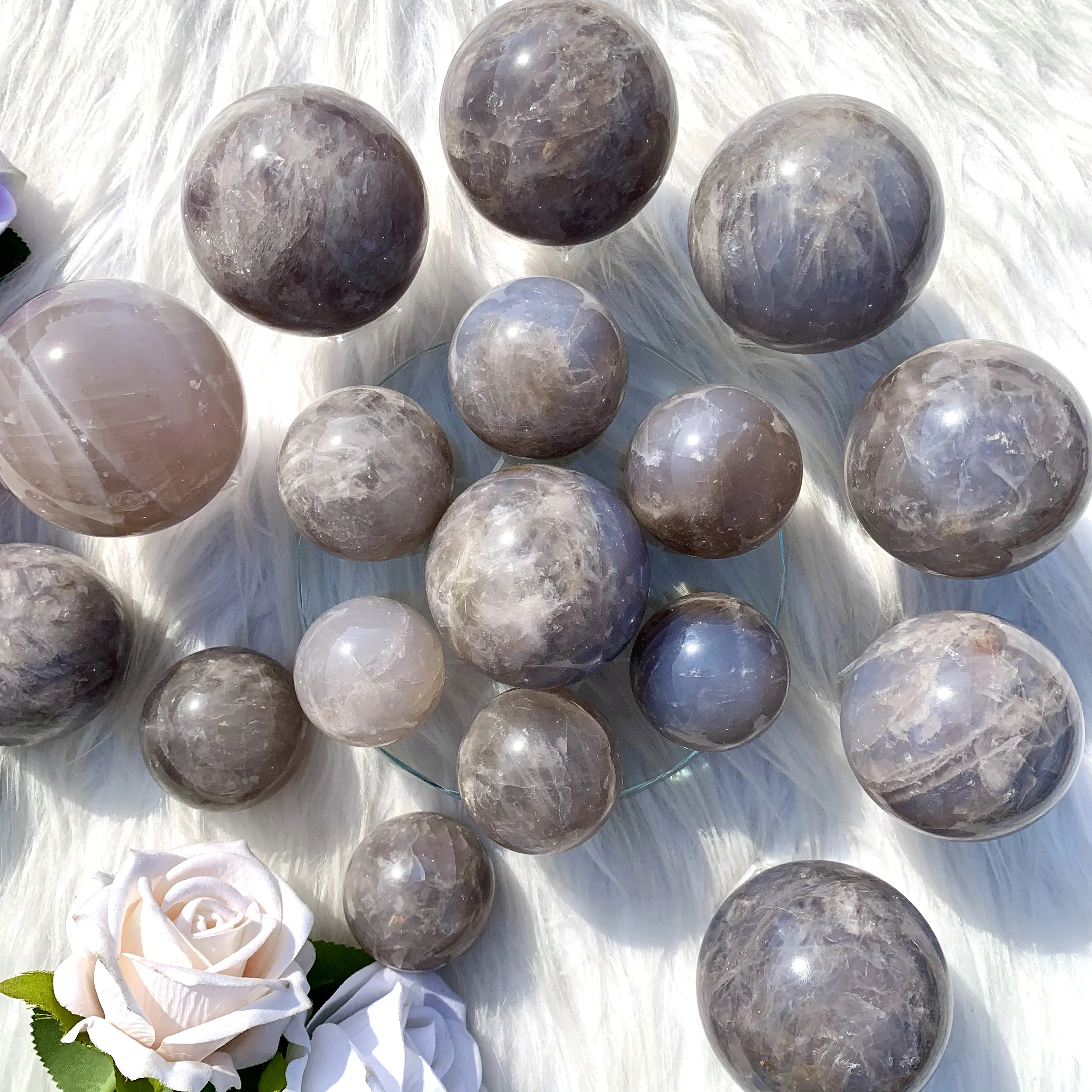 New items natural blue rose quartz spheres healing stones polished quartz crystals rose quartz balls for decoration buyers