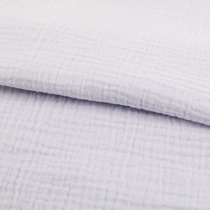 eco material double layer Colorful crinkle gauze Cotton Fabric for Baby