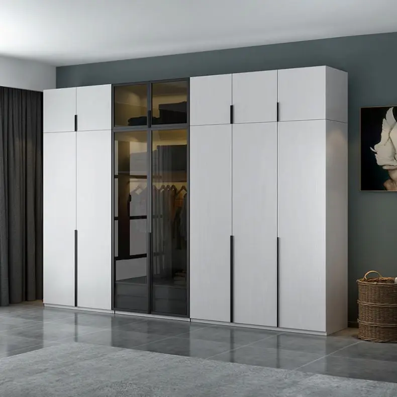 Chinese Custom Walk in Closets Hanging Storage Plywood Melamine Bedroom Wardrobe