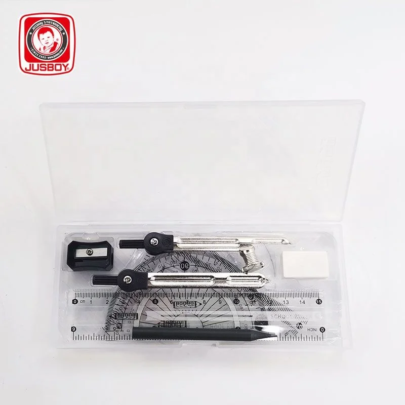 9 шт пластиковая коробка математическая в виде геометрических фигур Набор инструментов для рисования математический набор канцелярских принадлежностей для студентов