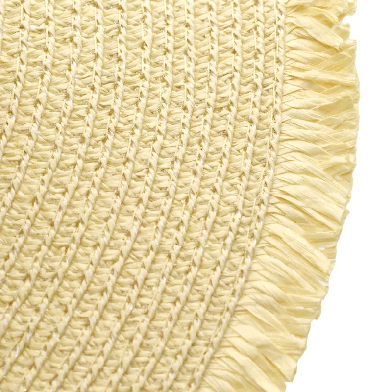 New Style Flat Top Skimmer Boater Hat Wholesale Straw Hat Summer Natural Wheat Straw Hat