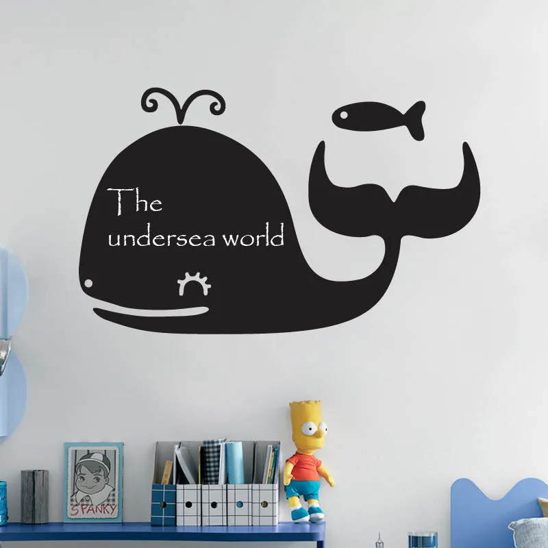 professionally exporting eco-friendly  pvc dolphin design  kid chalkboard sticker for wall