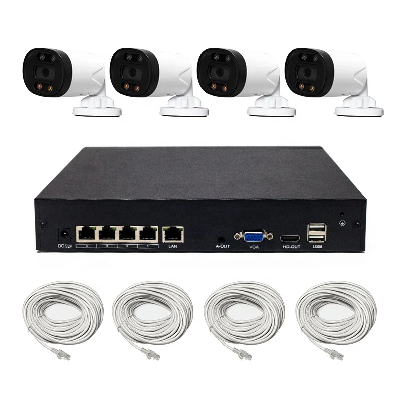 Bestech OEM Waterproof HD 5MP CCTV Security IP Camera System NVR Surveillance PoE Network Bullet Camera Kit