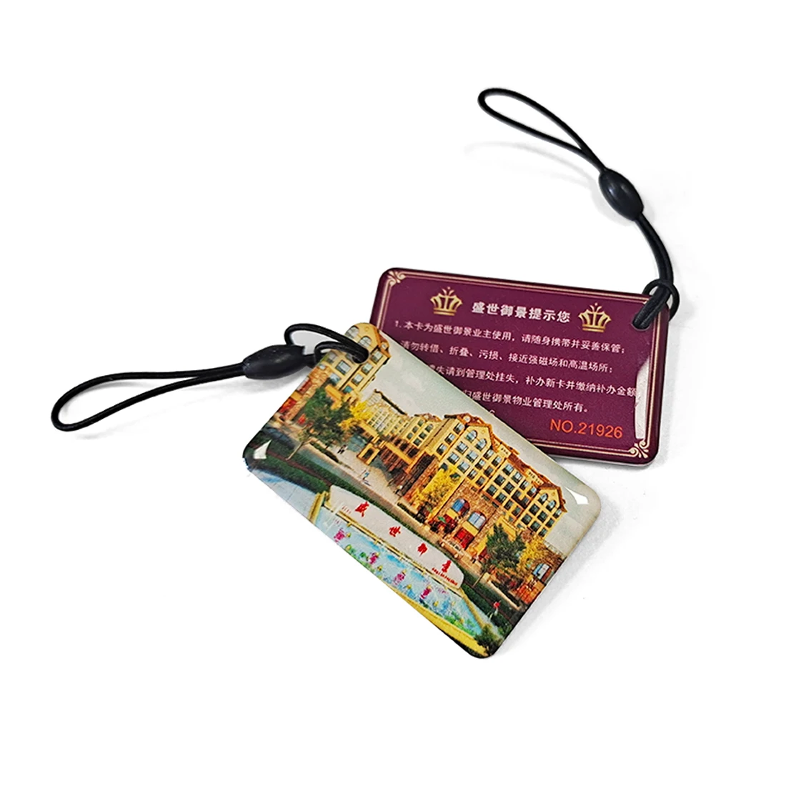 Customized Shape High Frequency Crystal Epoxy Key Chain NFC Epoxy Resin Key Fob