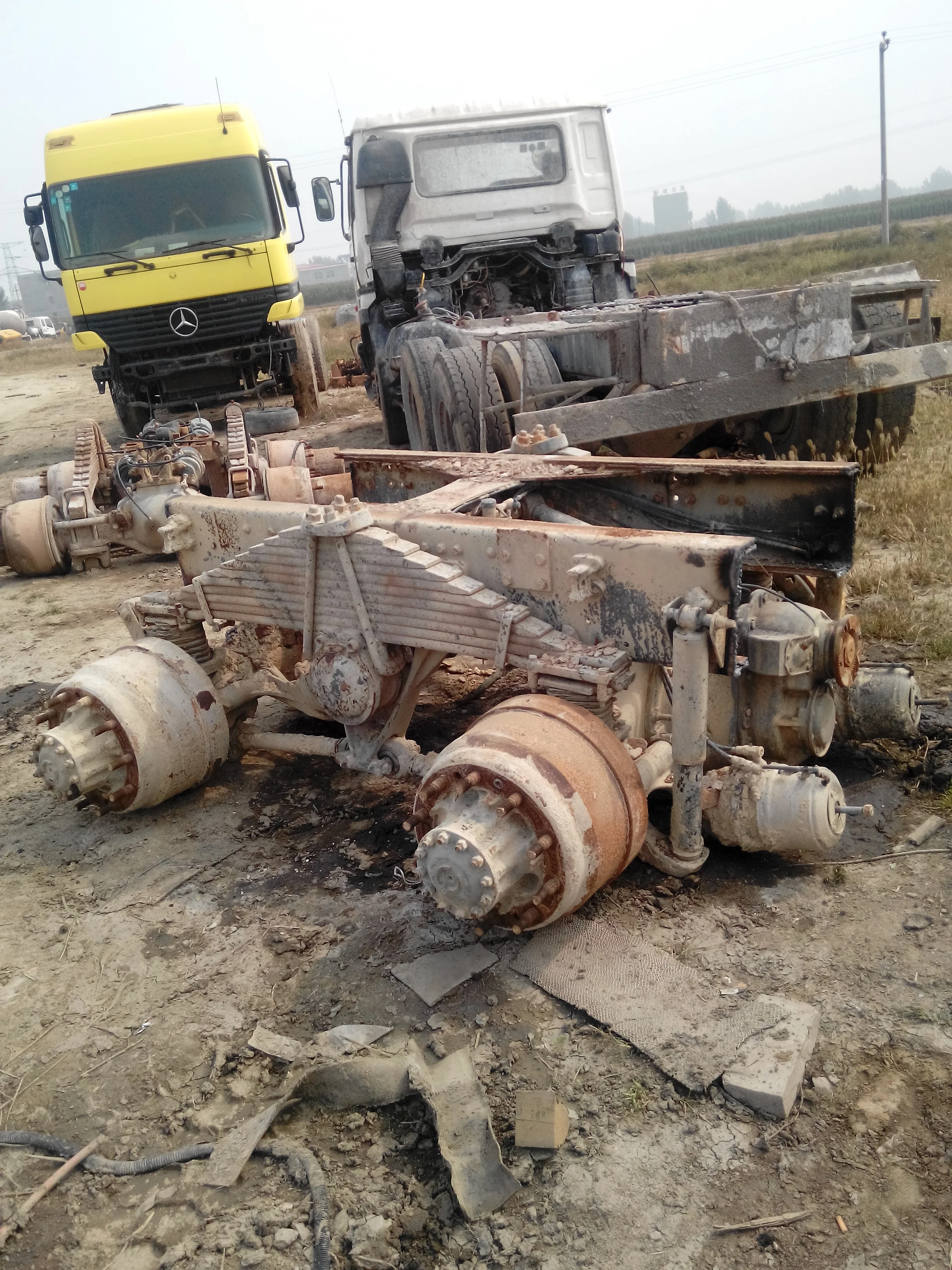 Used 13ton second hand original germany boggies maebashi rear axles 29:24 28:21