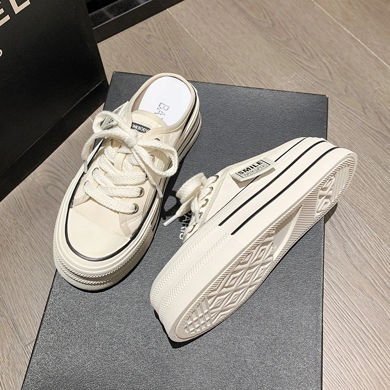 Baotou slippers canvas Slides Brand Luxury Fashion Half Pack Slippers For Women