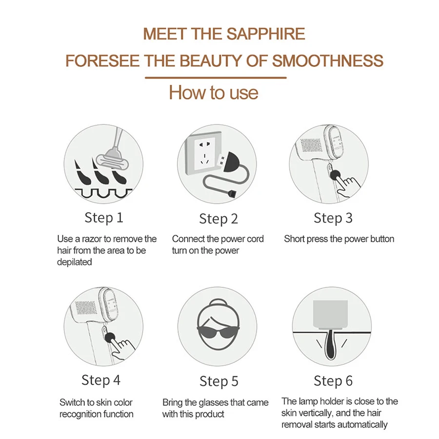 IPL Epilator LCD Ice Cooling Laser Hair Removal Depilation for Face Armpits Legs Arms Bikini Line