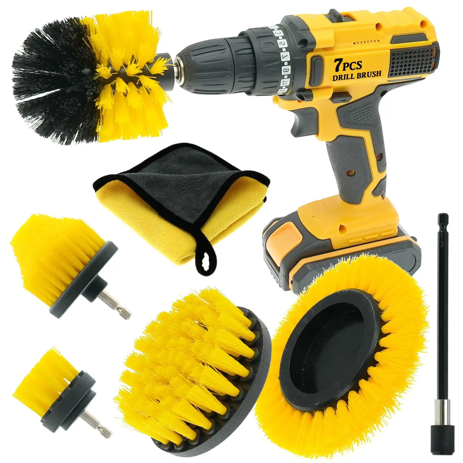 3 PCs Electric Drill Wheel Cleaning Brush Set Power Scrubber Brush Set for Car Wash Use Set