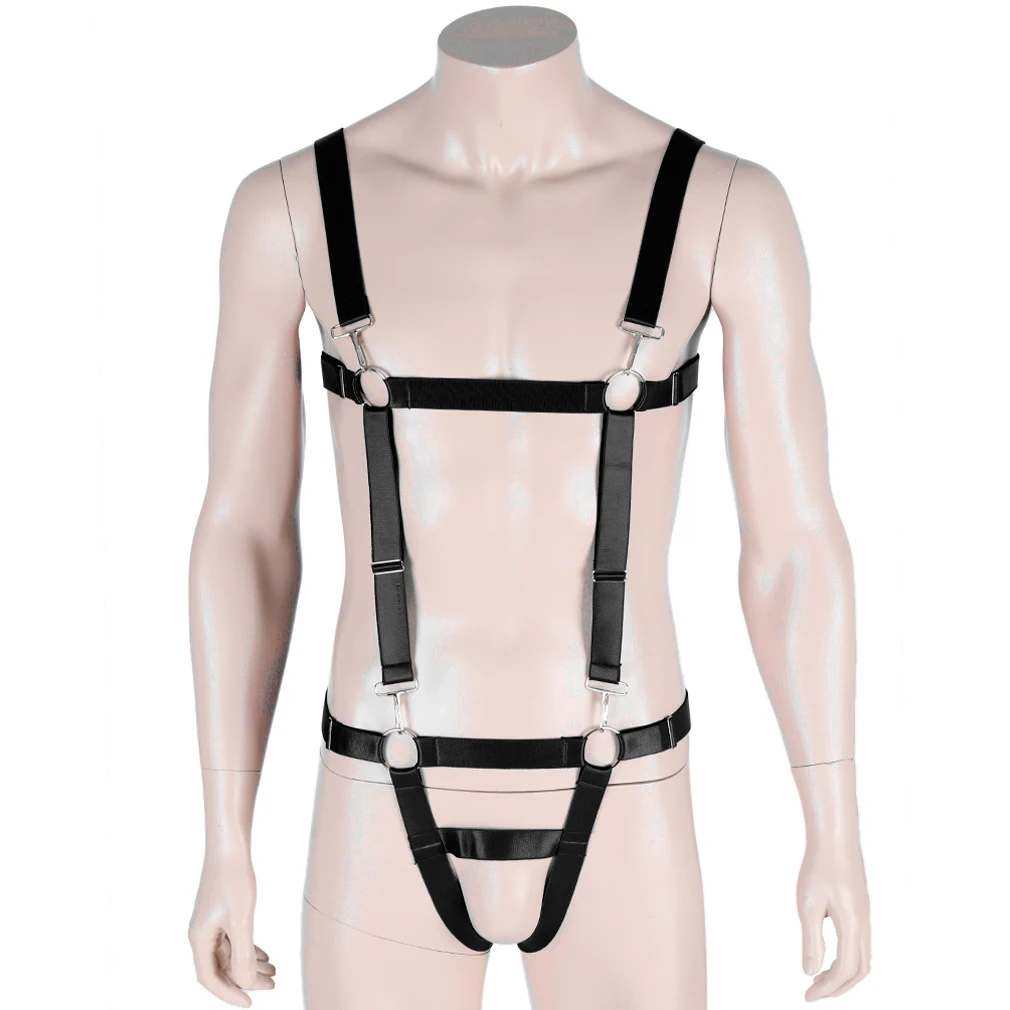 Erotic Wear Mens Elastic Chest Muscle Harness Belt Fancy Club Party Costume harness Mens Sexy Double Shoulder Straps