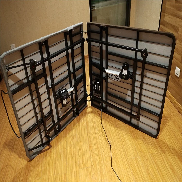 Hot Sale Fabric Cover Metal Structure Automatic Adjustable Single Folding Bed