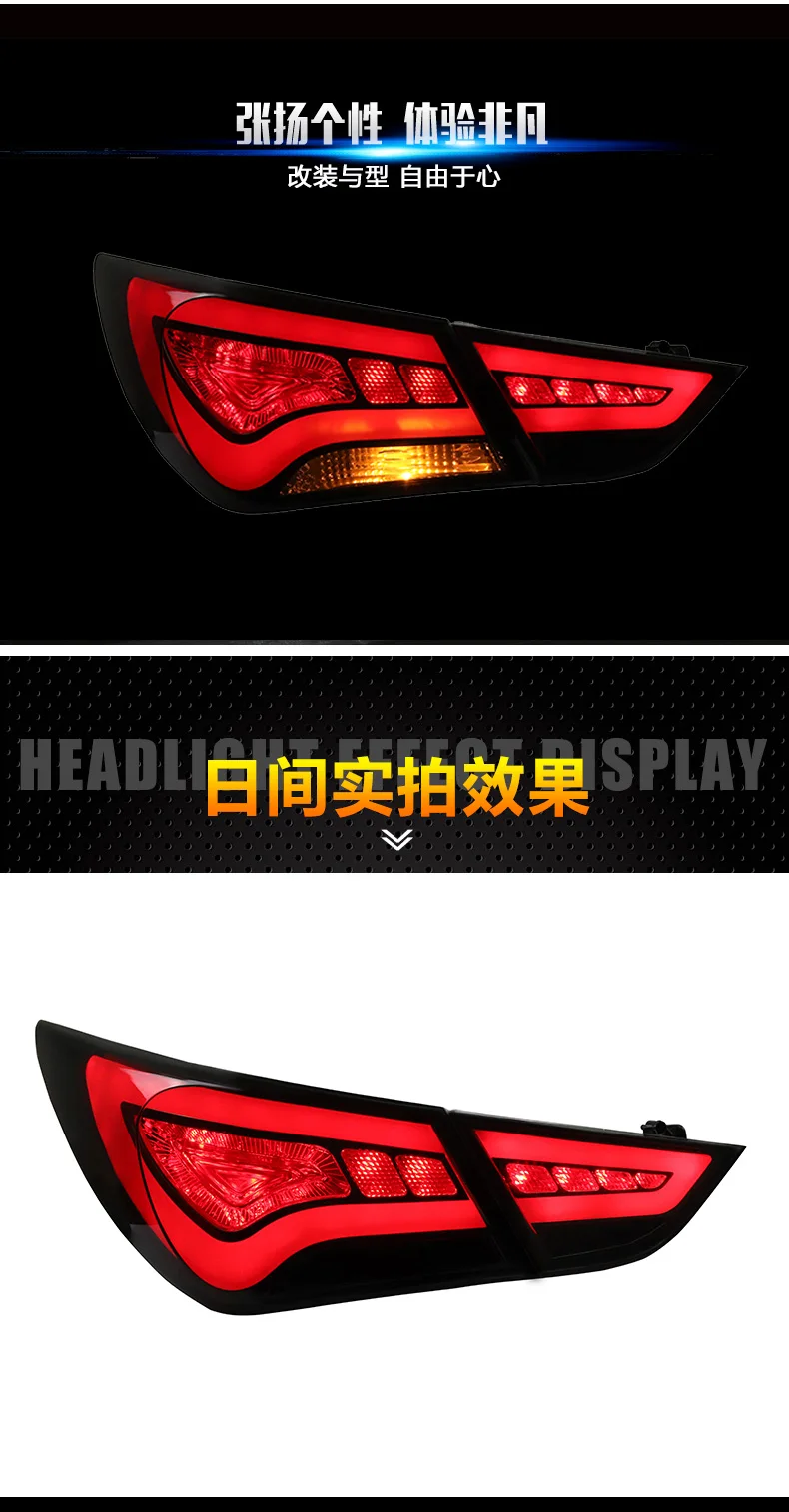 Auto Accessories For Hyundai Sonata 2010-2015 taillight 2011-2017 Plug&Play High Quality Retrofit Plug&Play Headlight Assembli