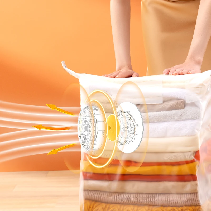 Cube Vacuum Storage bag Cloth Space Saver Vacuum Zipper Bag  No Pump Storage Compression Bags For Clothes