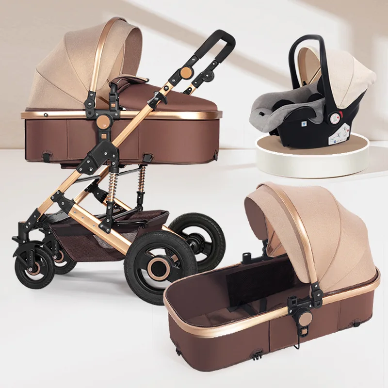 High landscape baby carriage can sit and lie down, lightweight folding and shock absorption baby stroller