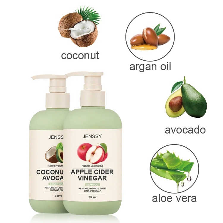 Набор для ухода за волосами без сульфата яблочный уксус аргановое масло органическое кокосовое авокадо частная марка шампунь и Кондиционер